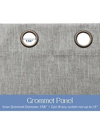 Linen Texture Blackout Grommet Curtains Pair(2 Panels