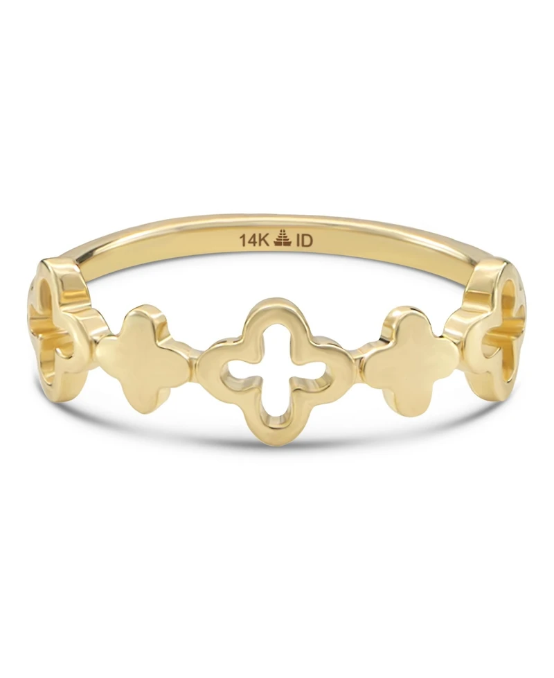 Devata Clover Ring in 14K Gold, Size 6