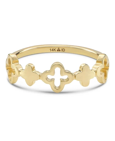 Devata Clover Ring in 14K Gold, Size 8