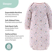 The Peanutshell Baby Girls Newborn Layette Gift Set Girls, Blue Pink Prairie Floral, 16 Essential Pieces