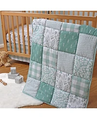 The Peanutshell Nursery Crib Bedding Set for Baby Girls and Boys, Sage, 3 Pieces