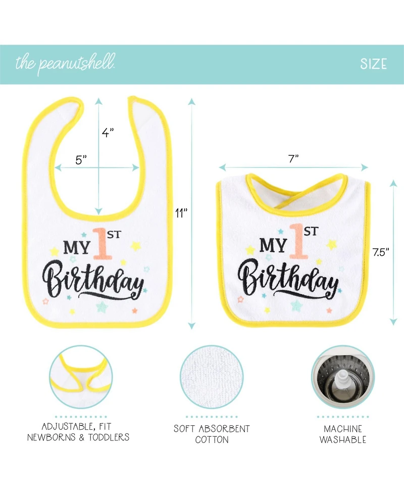 The Peanutshell Baby Boys New Holiday Terry Bib 10 Pack Set