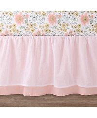 The Peanutshell Wildflower Cotton Crib Bedding Set for Baby Girls, 4 Pieces