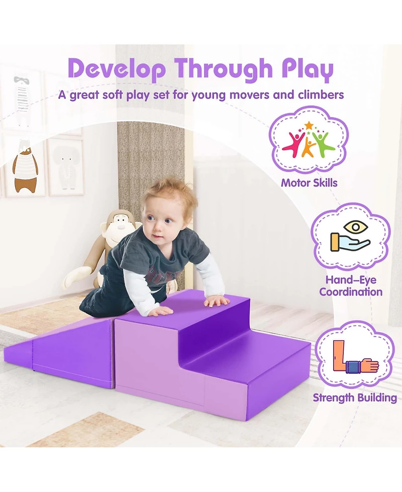 Step and Slide Climber for Infants Toddlers Baby Soft Foam Structure Blocks