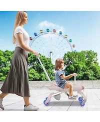 2-in-1 Kids Ride-on Push Car with Led Lighted Wheels Removable & Adjustable Handle