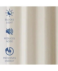 Brushed Serengeti Stria 100% Blackout Grommet Pair (2 panels