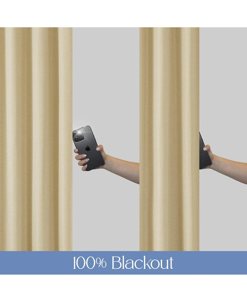 Brushed Serengeti Stria 100% Blackout Grommet Pair (2 panels