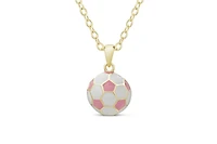 Lily Nily Girls Pink and White Soccer Ball Pendant