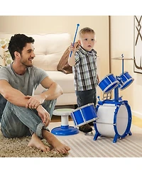 Hongge Kids Drum Set Educational Percussion Musical Instrument Toy with Bass Drum