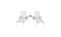 Slickblue Adjustable Cast Aluminum Lying Bed for Courtyards Stylish and Comfortable Outdoor Relaxation