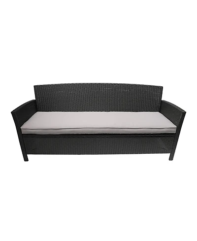 Slickblue Stylish 3-Seater Outdoor Sofa Wicker with Water-Resistant Cushions