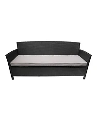 Slickblue Stylish 3-Seater Outdoor Sofa Wicker with Water-Resistant Cushions