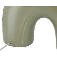 360 Lighting Lyrah 25" High Mid Century Modern Table Lamp Green Glaze Finish Ceramic Single White Shade Living Room Bedroom