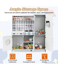 Hongge Pretend Play Kitchen for Kids Aged 3+ with Real Sounds and Lights