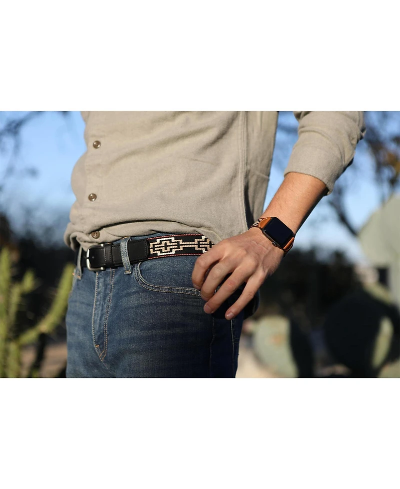 La Matera Men's Caballero Black Woven Belt
