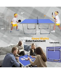 Slickblue 6FT Portable Table Tennis Table Set – Foldable Ping Pong Table for Indoor & Outdoor