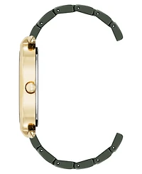 Anne Klein Women's Quartz Estate Green Ceramic and Gold-Tone Alloy Metal Bracelet Watch, 36mm