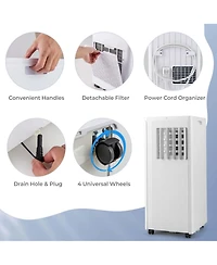 7100 Btu (10000 Btu Ashrae) Portable Air Conditioner 3-in-1 10000 Btu Ac Unit with Dehumidifier & Cool &Fan