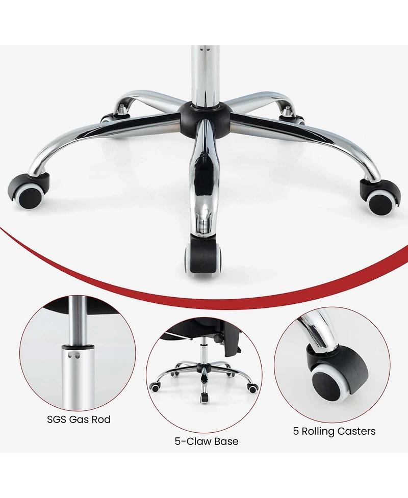 Costway Ergonomic Mesh Office Chair with Footrest Height-Adjustable & Tilting Backrest