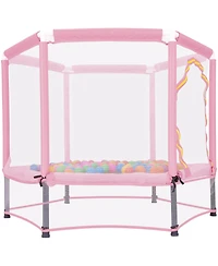 Slickblue 55" Toddlers Trampoline with Safety Enclosure Net & Balls