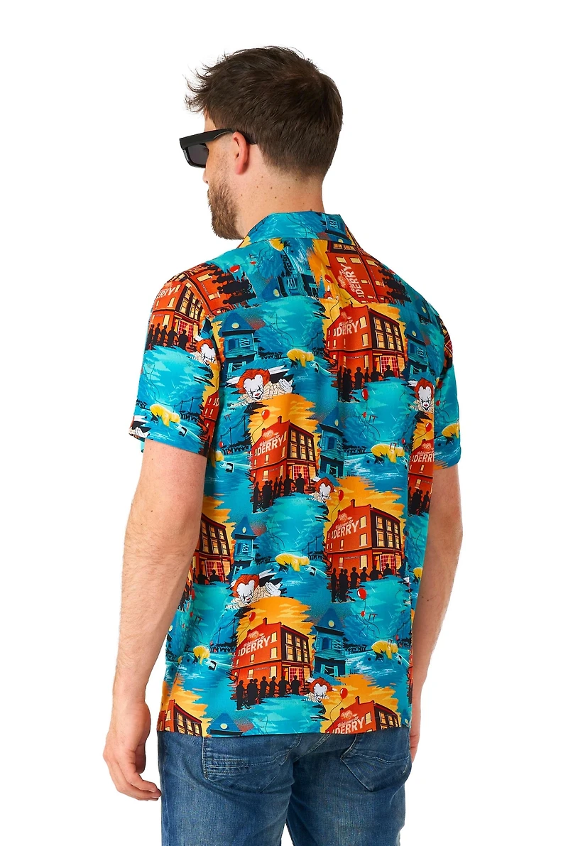 OppoSuits Men's Official It Hawaii Shirt - Halloween Themed Party Short Sleeve Multicolor
