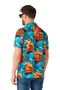 OppoSuits Men's Official It Hawaii Shirt - Halloween Themed Party Short Sleeve Multicolor