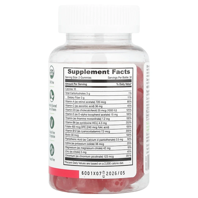 YumVs Diabetic Multivitamin Gummies | Sugar Free Diabetes Supplement Vitamins for Women & Men