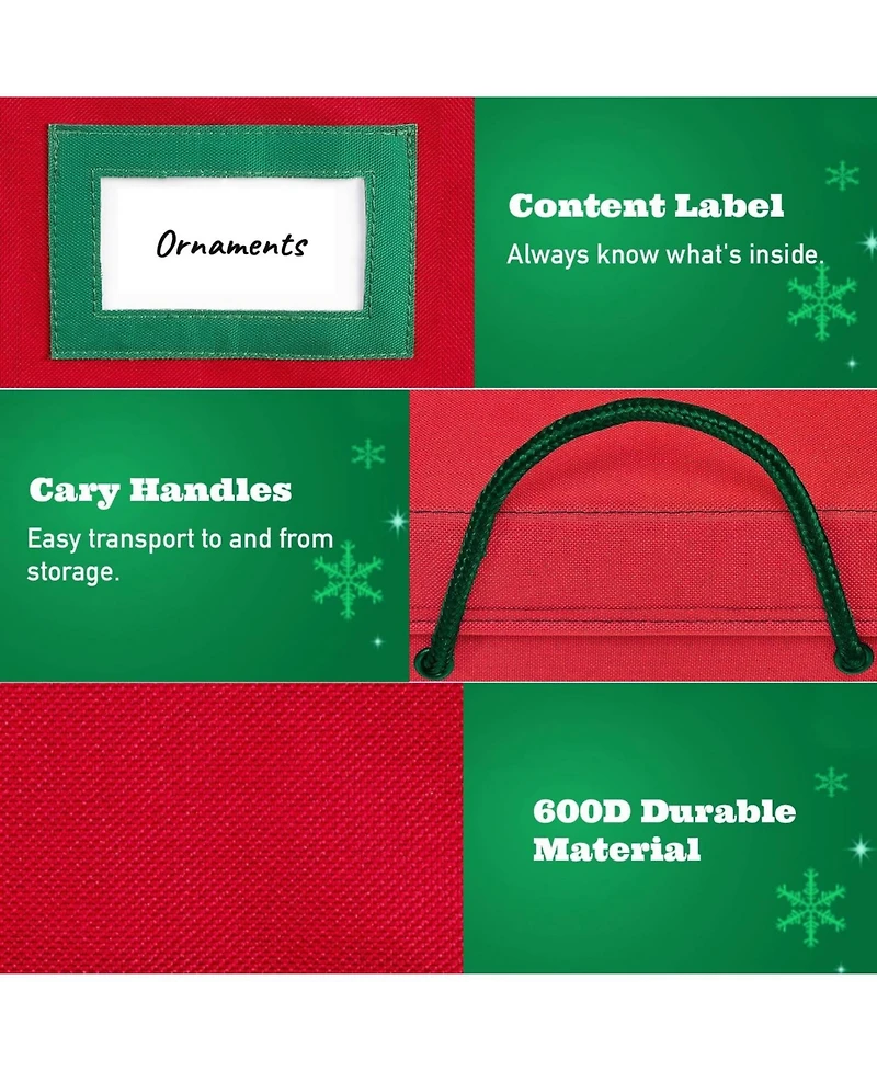 Florida Brands Under bed Christmas Ornament Storage Box with Dividers and 3 Trays - Fits up to 72- 3" Ornaments