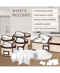 Florida Brands 5-Piece Set China Storage Containers with Dividers - Holds Set of 12 Dinnerware