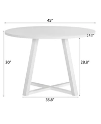 Streamdale 3-Piece Round Dining Set, Trestle Dining Table with 2 Stylish Chairs