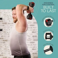 LifePro 15Lbs Adjustable Dumbbells - 6-in-1, Compact, Quick Adjust for Full Body Home Gym Fitness