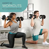 LifePro 25Lbs Adjustable Dumbbells - 6-in-1, Compact, Quick Adjust for Full Body Home Gym