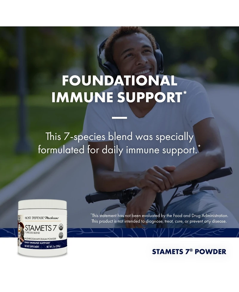 Host Defense Stamets 7 Mushroom Powder - 7 Species Blend