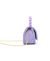 Tiny Treats + Zomi Gems Girls Pearl Handle Message Charm Handbag, Purple
