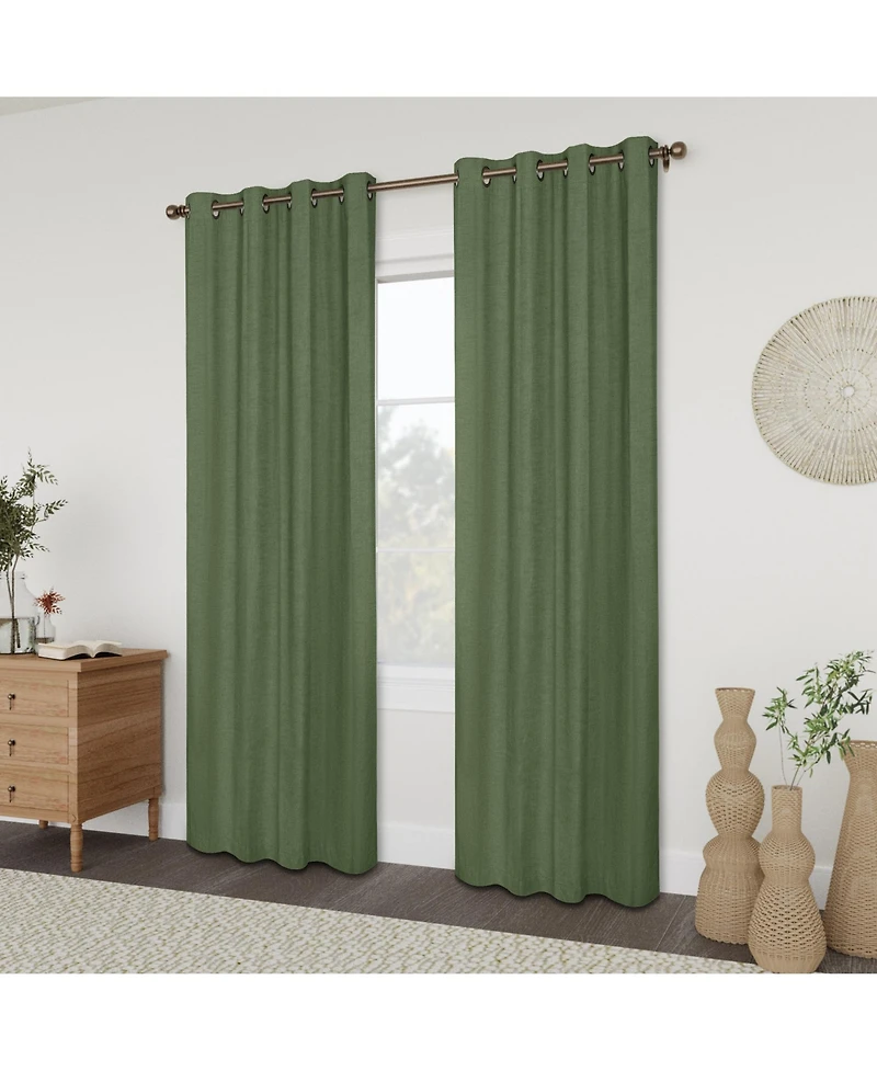Linen Slub Blackout Grommet Pair (2 Panels