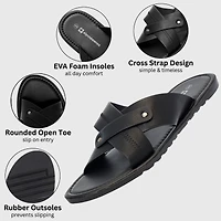 Alpine Swiss Men's Saul Faux Leather Slide Sandals Dressy Indoor Outdoor Shoes