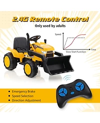 Hongge 12V Kid's Ride on Excavator with Adjustable Digging Bucket