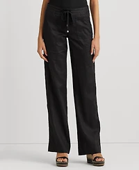 Lauren Ralph Wide-Leg 100% Linen Pants