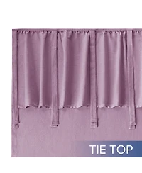 Awesome Home Recycled Cotton Blend Ruffle Tie Top Curtains Pair, Bleached Mauve, 52"×84"