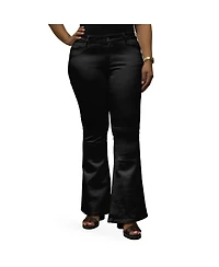Poetic Justice Women's Curvy Fit Stretch Denim Flare Jeans