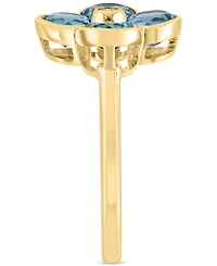 Effy Citrine (2-1/6 ct. t.w.) & Diamond Accent Flower Statement Ring 14k Yellow Gold (Also Blue Topaz)