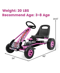Hongge 4 Wheels Kids Ride On Pedal Powered Bike Go Kart Racer Car Outdoor Play Toy