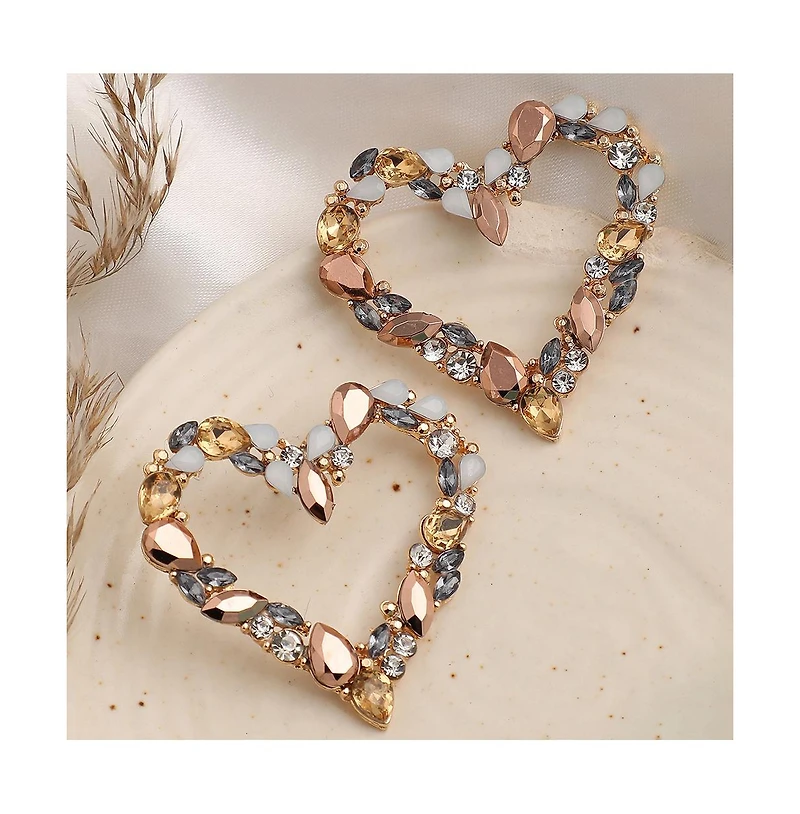 Sohi Women's Heart Stud Earrings