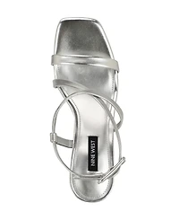 Nine West Women's Hanni Strappy Square Toe Kitten Heel Sandals