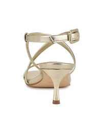 Nine West Women's Hanni Strappy Square Toe Kitten Heel Sandals