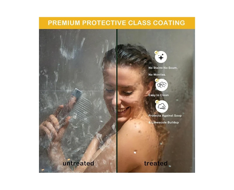 gaomon Frameless Sliding Shower Door,56-60" W x 72" H Double Sliding Shower Door, 5/16" (8mm) Thick Sgcc Tempered Glass
