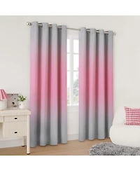 Blackout Grommet Taylor Ombre Curtains Pair, Rainbow