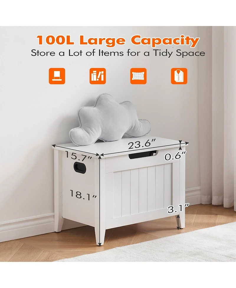 gaomon Storage Chest, Storage Trunk with Safety Hinge, Storage Bench, Wooden Storage Organizer, Shoe Bench