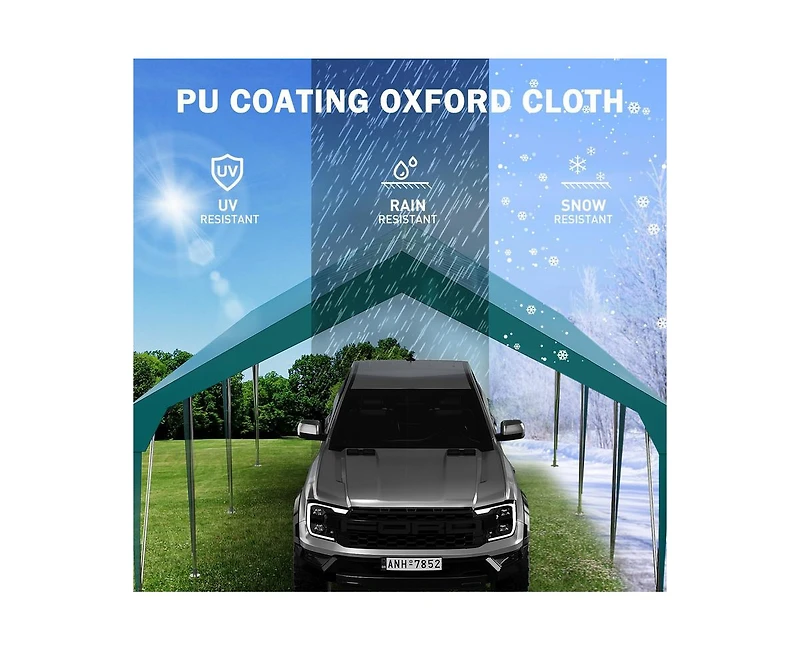 gaomon Carport Canopy 10'x20' Heavy Duty Car Canopy Outdoor Storage Shed Uv Resistant Waterproof Portable Garage for Car, Party, Dark Green