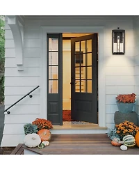 Flynama 1-Light Matte Black Metal not Motion Sensing Outdoor Hardwired Wall Sconce with No Bulbs Included